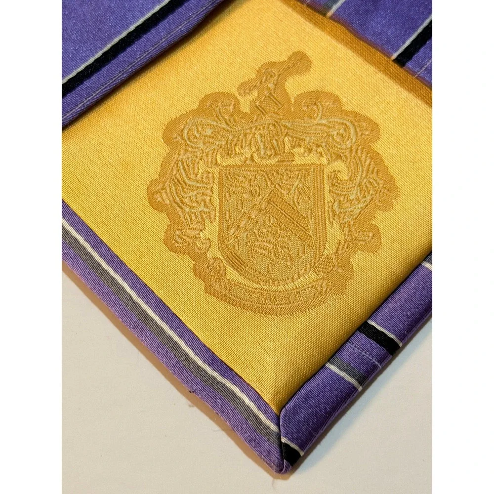 Donald J Trump Silk Tie‎ Lot Sz OS Gold Purple Striped Signature Collection 2pc